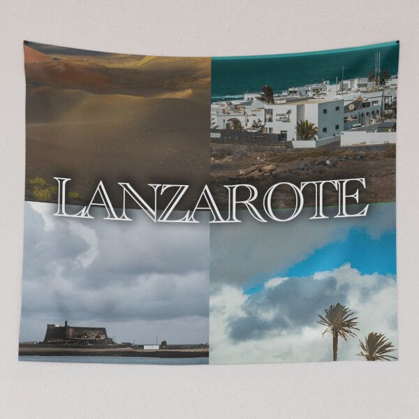 Item preview, Lanzarote – Captivating Island Views with Bold "Lanzarote" Lettering designed and sold by photo-travel.