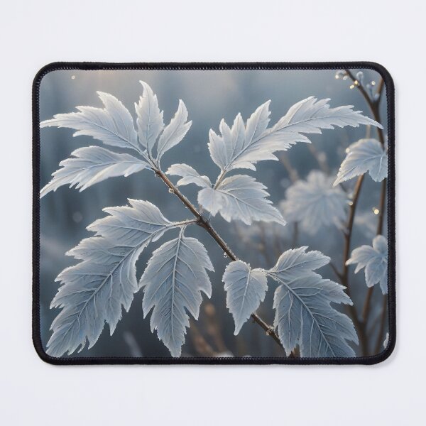 Item preview, Close-up of leaves covered with frost designed and sold by 2-Seraphira.