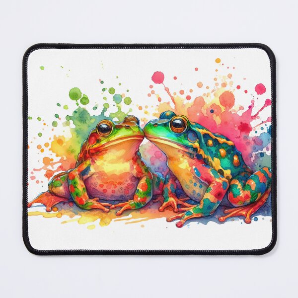 Item preview, Watercolor Frogs with Colorful Splatters designed and sold by paulrommer.