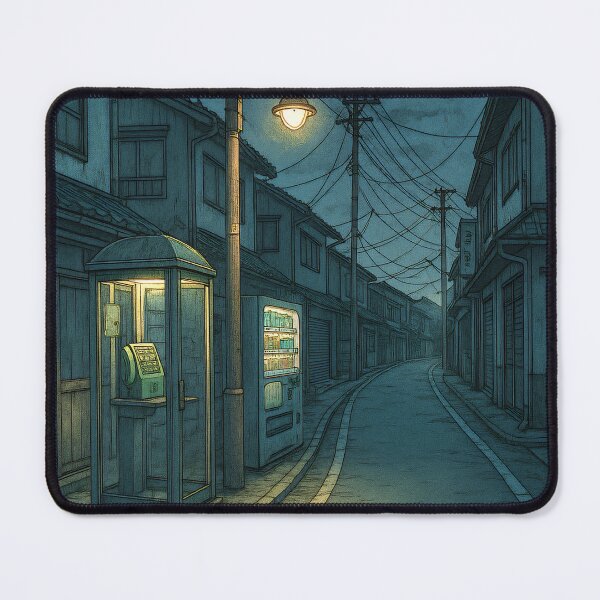 Item preview, Lonely Phone Booth – Vintage Japanese Night Scene designed and sold by PosterFuel.