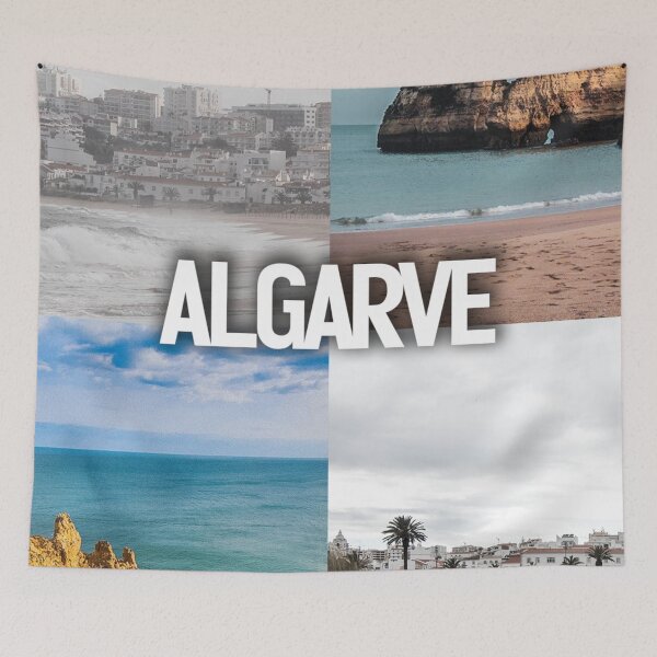 Artikelvorschau, Algarve – Atemberaubende Küstenansichten mit fettem „Algarve“-Schriftzug entworfen und verkauft von photo-travel.