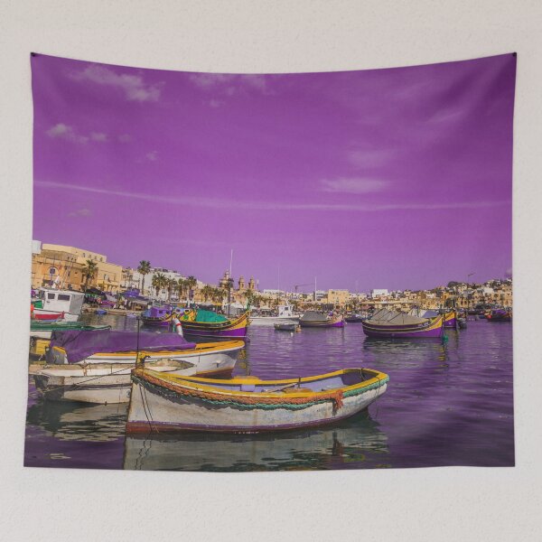 Item preview, Marsaxlokk Violet Seascape – Stunning Malta Waterfront designed and sold by photo-travel.