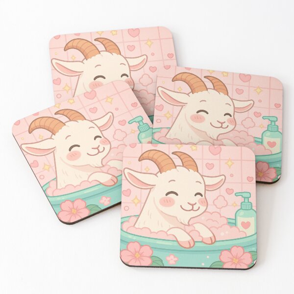 Item preview, Smiling Goat in Bubble Bath designed and sold by Biddakate.