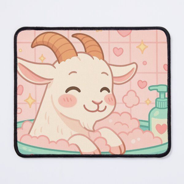 Item preview, Smiling Goat in Bubble Bath designed and sold by Biddakate.