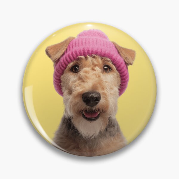 Item preview, Cozy Lakeland Terrier dog Wearing Pink Winter Hat Trendy Animal Fashion Artwork designed and sold by LazyOwlStore.