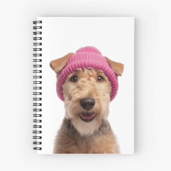 Item preview, Cozy Lakeland Terrier dog Wearing Pink Winter Hat Trendy Animal Fashion Artwork designed and sold by LazyOwlStore.