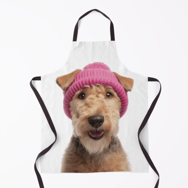 Item preview, Cozy Lakeland Terrier dog Wearing Pink Winter Hat Trendy Animal Fashion Artwork designed and sold by LazyOwlStore.