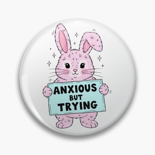 Item preview, Anxious But Trying Pink Bunny designed and sold by Owcomm.