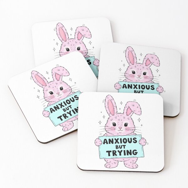 Item preview, Anxious But Trying Pink Bunny designed and sold by Owcomm.