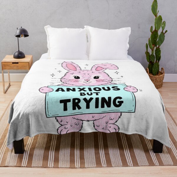 Item preview, Anxious But Trying Pink Bunny designed and sold by Owcomm.