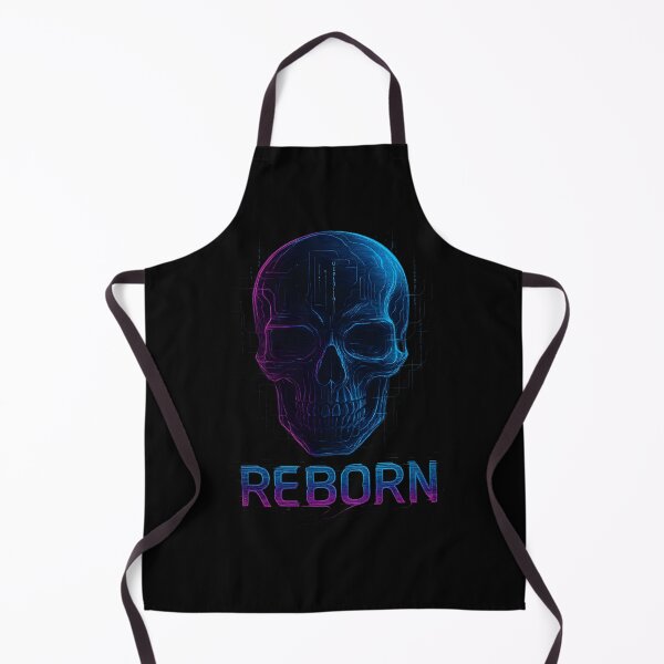 Item preview, REBORN – Futuristic Neon Skull Glitch Art designed and sold by Moodelier.