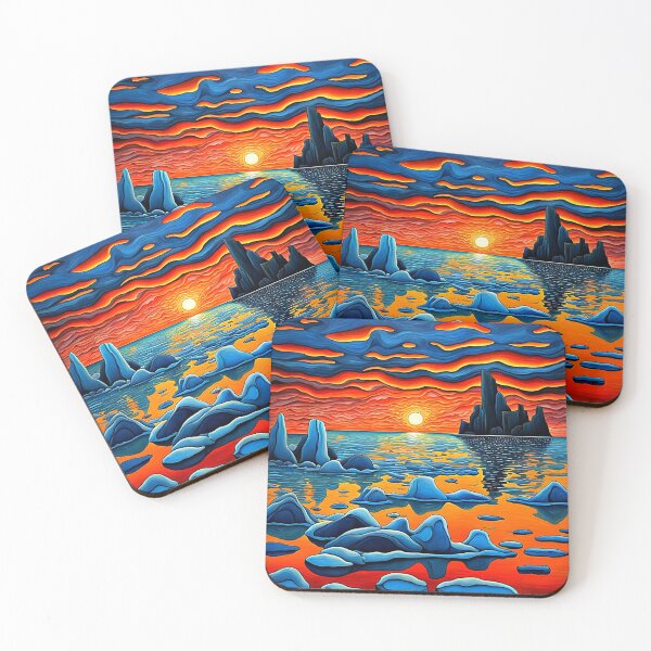 Item preview, Icebergs at sunset 4 designed and sold by George Hutton Hunter.