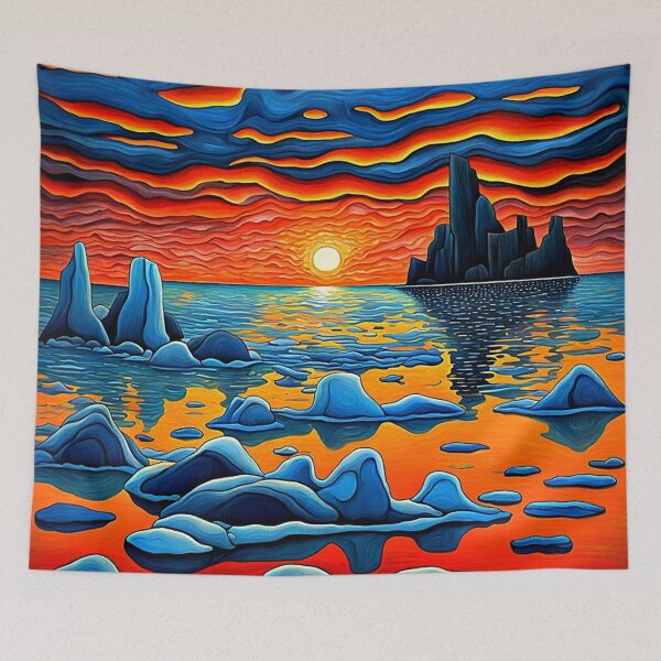 Item preview, Icebergs at sunset 4 designed and sold by George Hutton Hunter.