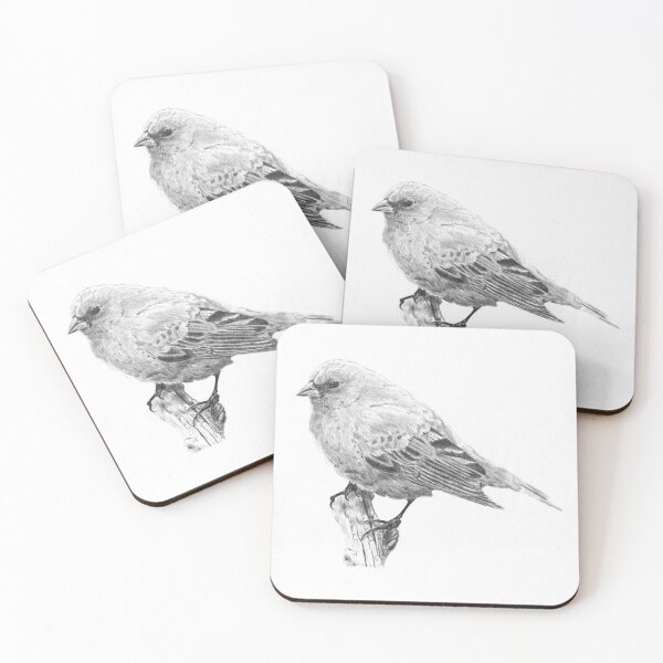Item preview, Indigo bunting Pencil Drawing Wall Art designed and sold by DavidWangArt.