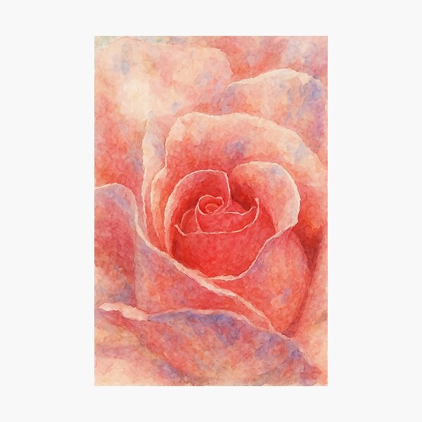Artikelvorschau, Romantische rosa Rose – Makrofotografie mit Aquarelleffekt entworfen und verkauft von Pacika.