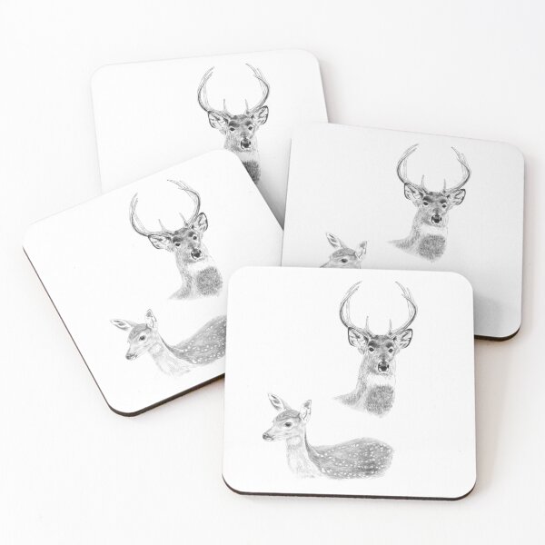 Item preview, Deer artwork pencil drawing designed and sold by DavidWangArt.