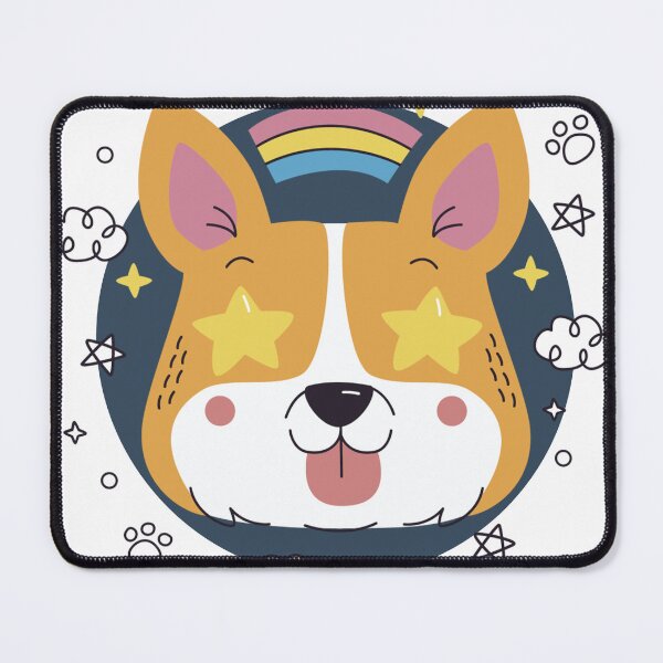 Item preview, Star-Eyed Corgi - Amazed Dog with Rainbow Illustration designed and sold by DoggoSay.