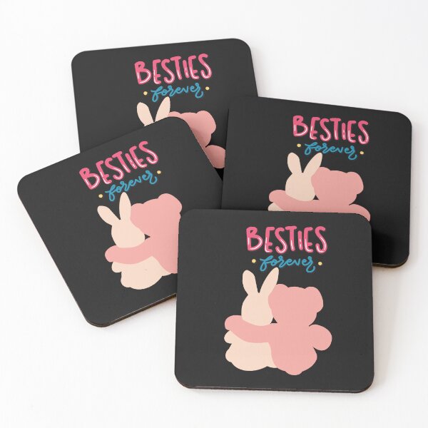 Item preview, Besties Forever: Bunny & Bear Hug . Cute Minimalist Friendship Cartoon Illustration . designed and sold by  StickAndStyle .
