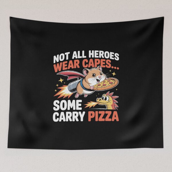 Item preview, Hero Hamster Pizza Flight – Funny Jetpack designed and sold by MagicWander.