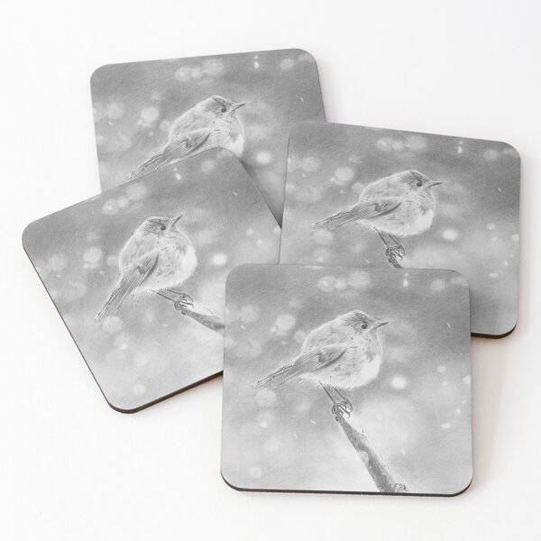Item preview, European Robin Bird Pencil Drawing Wall Art designed and sold by DavidWangArt.