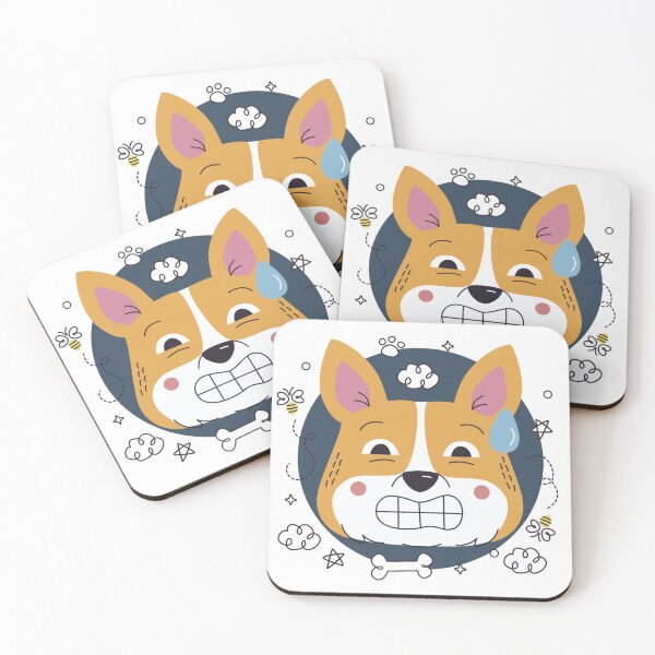 Item preview, Nervous Corgi - Anxious Dog Gritted Teeth & Sweat designed and sold by DoggoSay.