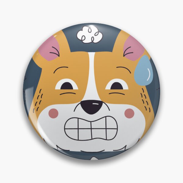 Item preview, Nervous Corgi - Anxious Dog Gritted Teeth & Sweat designed and sold by DoggoSay.