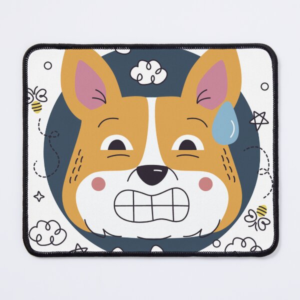 Item preview, Nervous Corgi - Anxious Dog Gritted Teeth & Sweat designed and sold by DoggoSay.