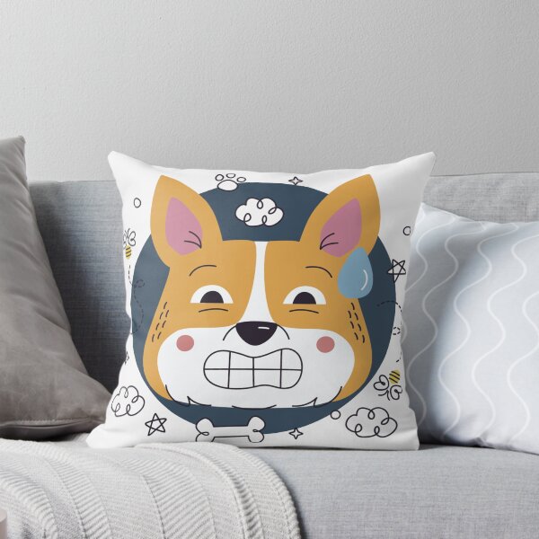 Item preview, Nervous Corgi - Anxious Dog Gritted Teeth & Sweat designed and sold by DoggoSay.