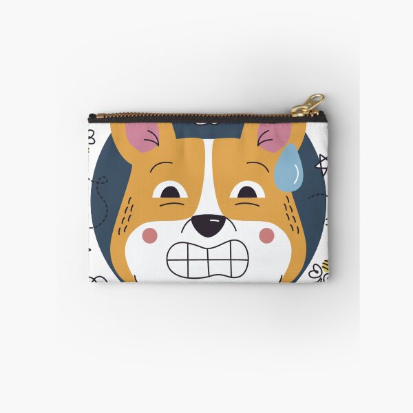 Item preview, Nervous Corgi - Anxious Dog Gritted Teeth & Sweat designed and sold by DoggoSay.