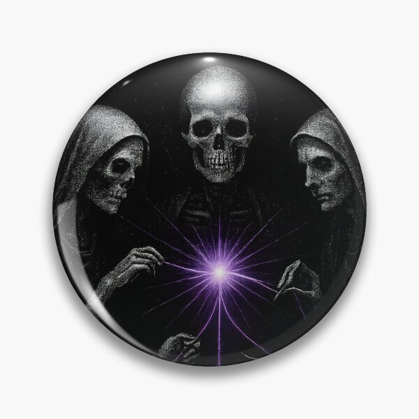 Item preview, Macabre Spinners of Fate: Skeleton Fates in the Thread of Life designed and sold by Shoot-The-Moon.