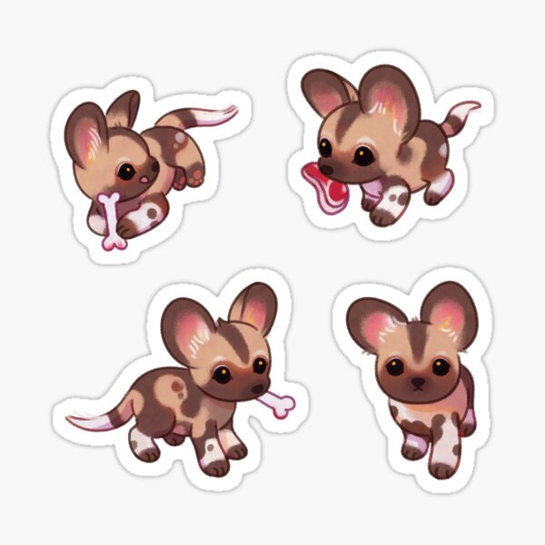 Item preview, African wild dog pups designed and sold by pikaole.