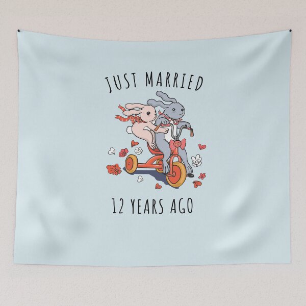 Item preview, Just Married 12 Years Ago - 12th Anniversary Couple Bunnies Tee, Phone Cases And Other Gifts designed and sold by MemWear.