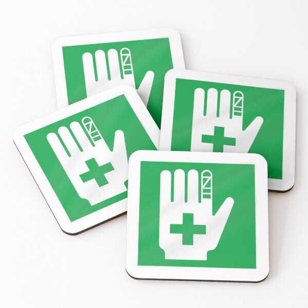Item preview, First Aid White Hand Green Square Logo designed and sold by Abstract65.