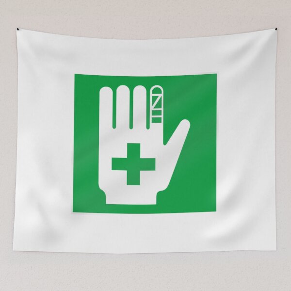 Item preview, First Aid White Hand Green Square Logo designed and sold by Abstract65.