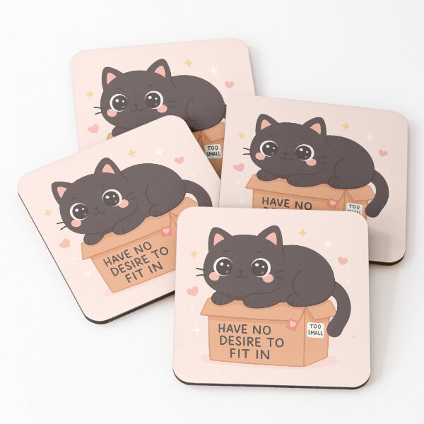 Item preview, Cat in Box “No Desire to Fit In” designed and sold by Biddakate.