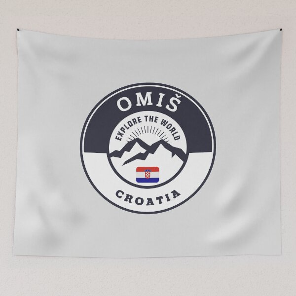 Item preview, Omiš Croatia Black and White Crest designed and sold by World Designs.