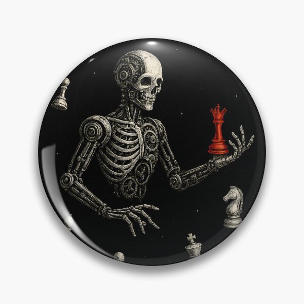 Item preview, Cyborg Skeleton Chessmaster Macabre Dark Surreal designed and sold by Shoot-The-Moon.