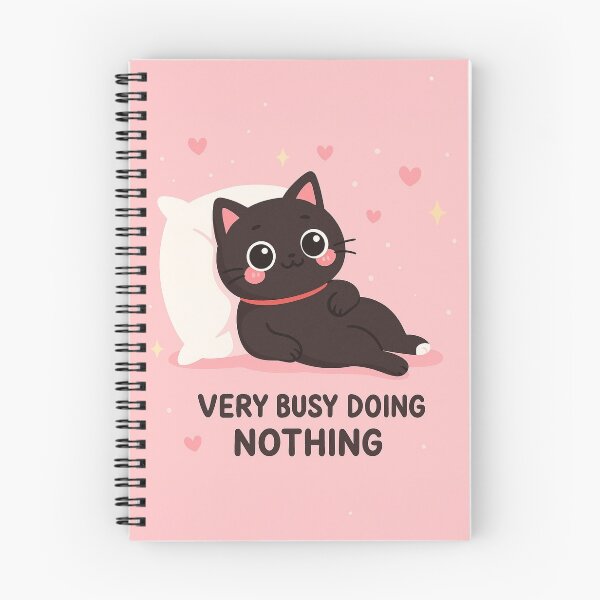 Item preview, Very Busy Doing Nothing – Cute Black Cat designed and sold by Biddakate.