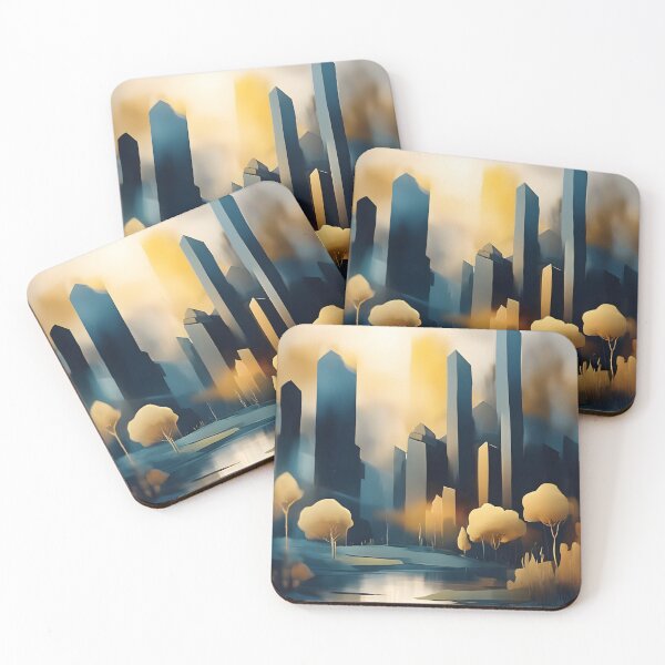 Item preview, Abstract city skyline with park designed and sold by 2-Seraphira.