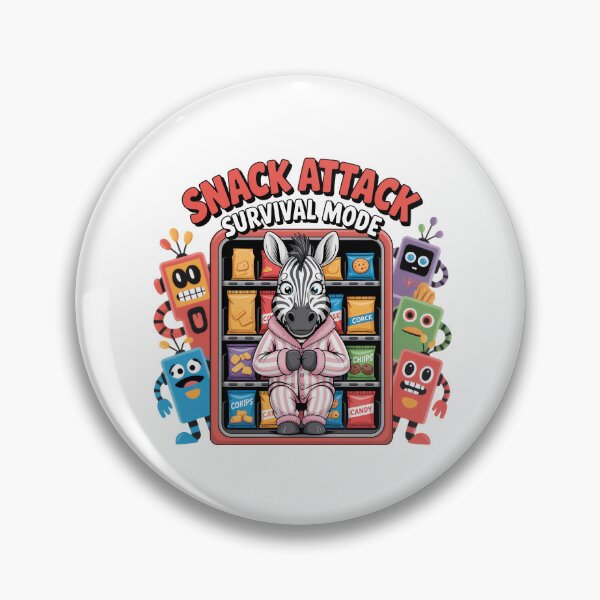 Item preview, Snack Attack Survival Mode – Funny Zebra in Pajamas Hiding in Vending Machine designed and sold by MagicWander.