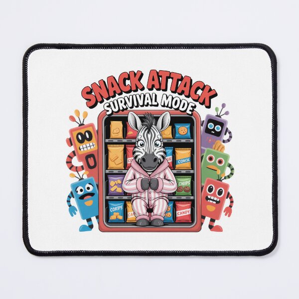 Item preview, Snack Attack Survival Mode – Funny Zebra in Pajamas Hiding in Vending Machine designed and sold by MagicWander.