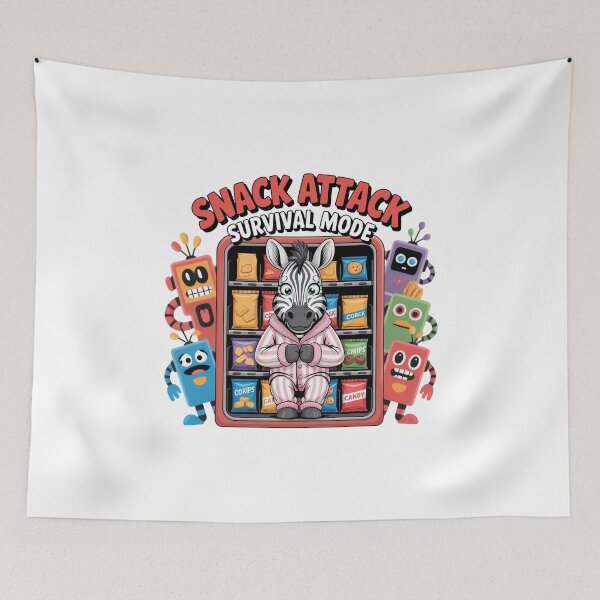 Item preview, Snack Attack Survival Mode – Funny Zebra in Pajamas Hiding in Vending Machine designed and sold by MagicWander.