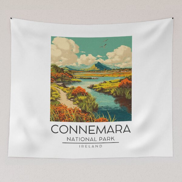 Item preview, A Vintage Illustration of Connemara National Park - Ireland  designed and sold by GoodOldVintage.