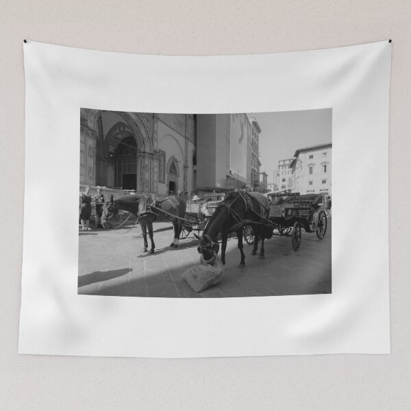 Item preview, Horses eating hay from hay bale at Cathedral of Florence designed and sold by santoshputhran.