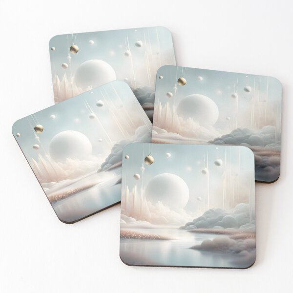 Item preview, Fantasy landscape in white, pink and light blue designed and sold by 2-Seraphira.