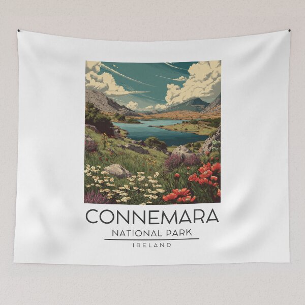 Item preview, A Vintage Illustration of Connemara National Park - Ireland  designed and sold by GoodOldVintage.