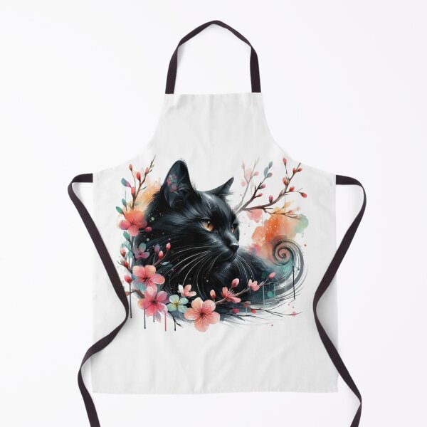 Item preview, A beautiful and stylish black cat lying on colorful flowers designed and sold by Marcoshop10.
