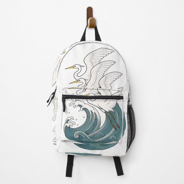 Item preview, Three Herons Rising Over Swirling Koi Wave designed and sold by Shoot-The-Moon.