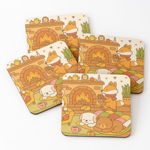 Item preview, Cozy Critter Cabin – Cute Autumn Animal Friends by the Fire designed and sold by The Sandy Design Store.