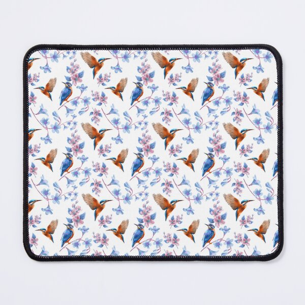 Item preview, Colorful birds and flowers pattern featuring vibrant designs on a white background for fabric or wallpaper decoration designed and sold by Ms. Iryna.